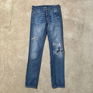 Denim & Supply Jeans Women’s Size 26 Blue Low Rise Slim Zipper Fly Distressed